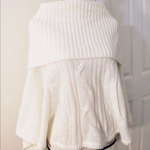 Off the shoulder knitted poncho top!